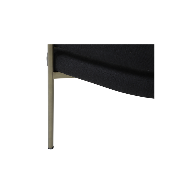 Oxford Dining Chair Black & Brass Frame