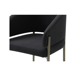 Oxford Dining Chair Black & Brass Frame