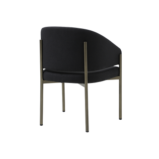 Oxford Dining Chair Black & Brass Frame