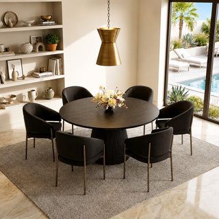 Oxford Dining Chair Black & Brass Frame