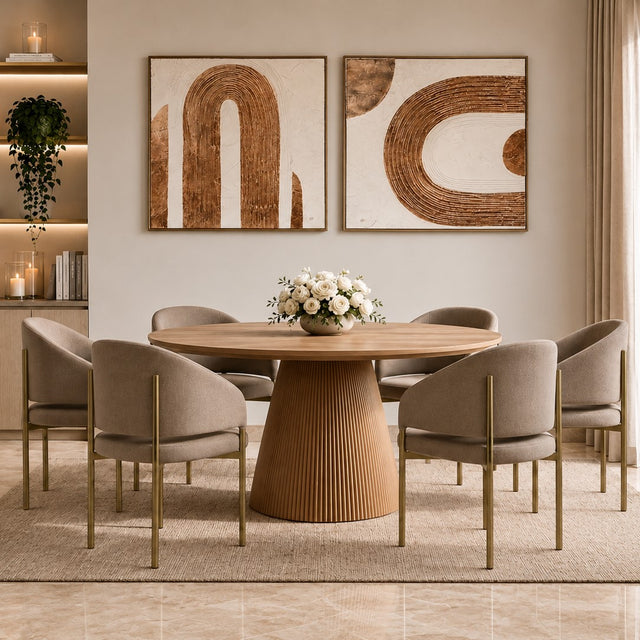 Oxford Dining Chair Mocha & Brass Frame