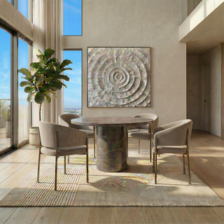 Oxford Dining Chair Mocha & Brass Frame