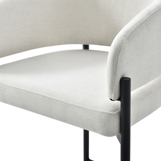 Oxford Counter Stool Off White & Black Frame