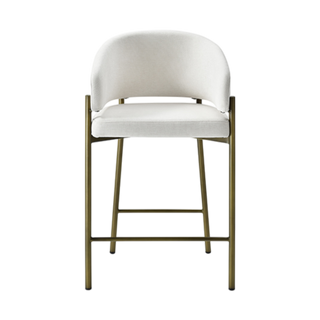 Oxford Counter Stool Off White & Brass Frame