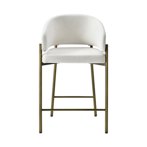 Oxford Counter Stool Off White & Brass Frame
