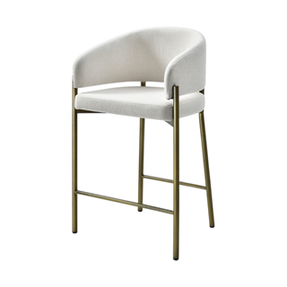 Oxford Counter Stool Off White & Brass Frame