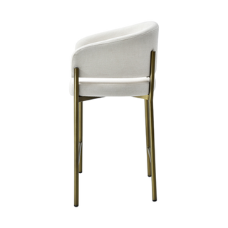 Oxford Counter Stool Off White & Brass Frame