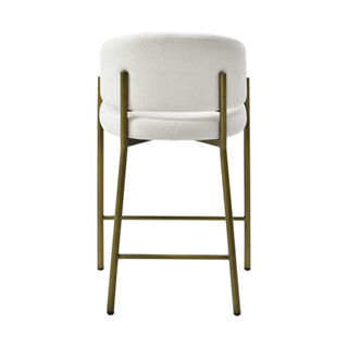 Oxford Counter Stool Off White & Brass Frame