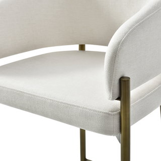 Oxford Counter Stool Off White & Brass Frame
