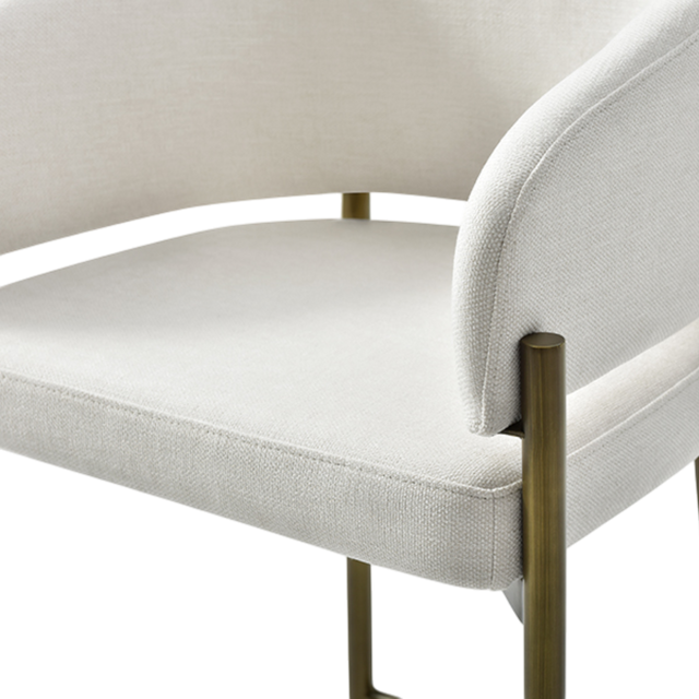 Oxford Counter Stool Off White & Brass Frame