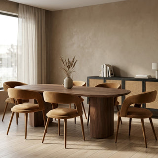 Mila Dining Chair Camel Velvet