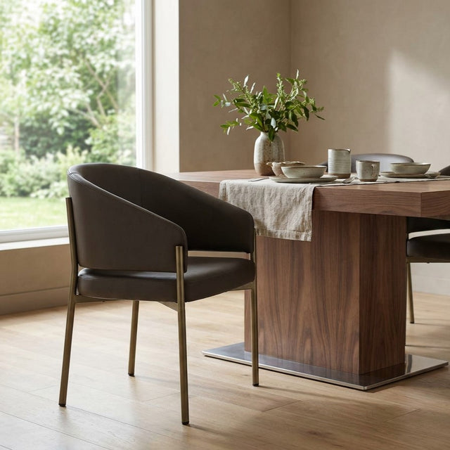 Oxford Dining Chair Mocha Vegan Leather