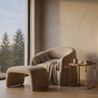 Nora Lounge Chair Light Mocha w/ Ottoman