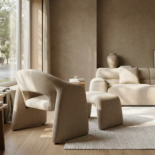 Nora Lounge Chair Light Mocha w/ Ottoman