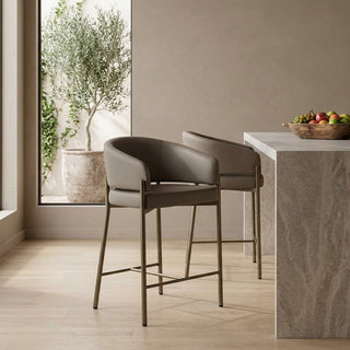 Oxford Counter Stool Mocha Vegan Leather