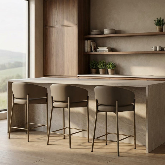 Oxford Counter Stool Mocha Vegan Leather