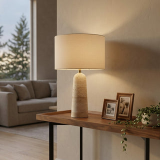 Maria Table Lamp Gold & Travertine