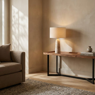 Maria Table Lamp Gold & Travertine