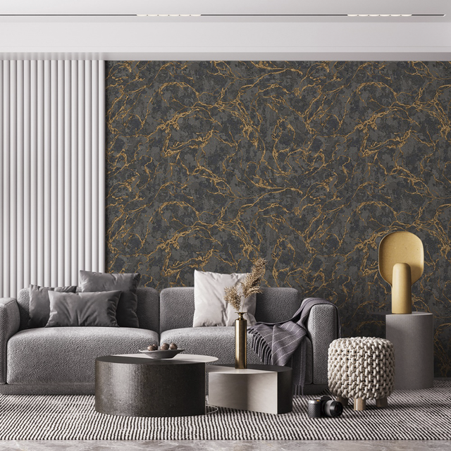 Palazzo Wallpaper Black Marble