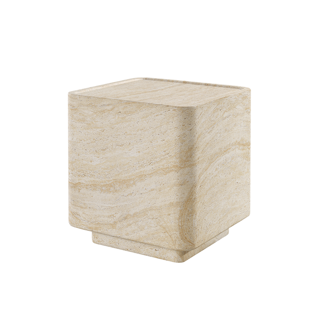 Pietra Square Side Table Travertine