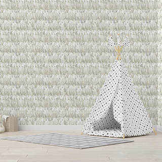 Positano Wallpaper Silver Feather