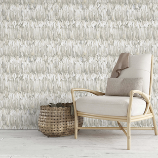 Positano Wallpaper Silver Feather