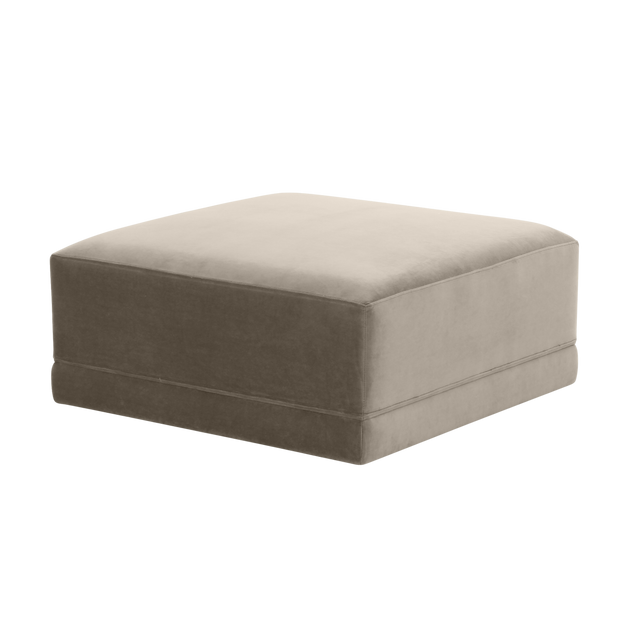 Valerio Velvet Ottoman Taupe