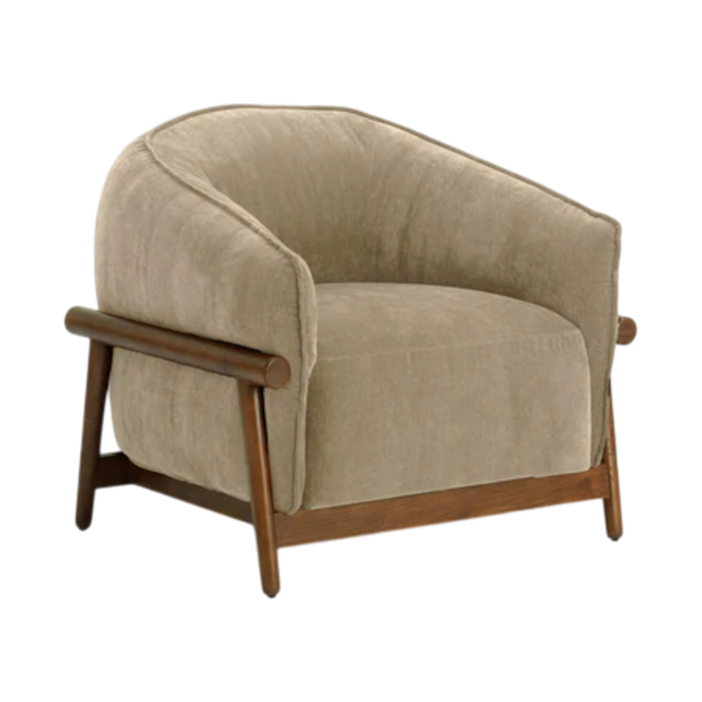 Malachyra Upcycled Chenille Accent Chair Taupe