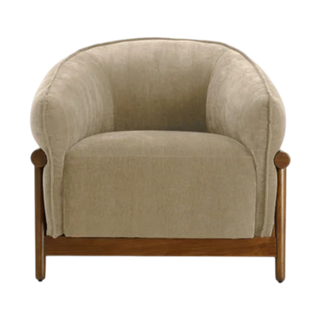 Malachyra Upcycled Chenille Accent Chair Taupe