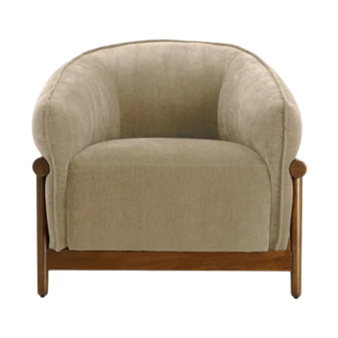 Malachyra Upcycled Chenille Accent Chair Taupe