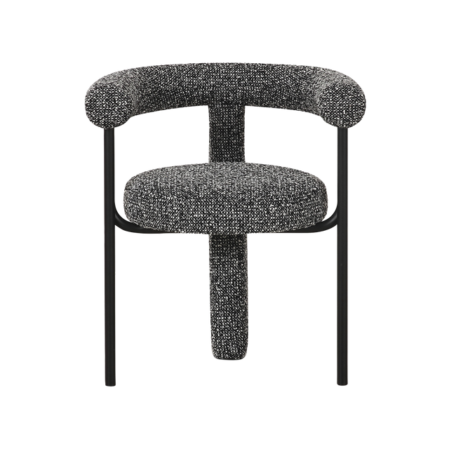 Raffia Black Boucle Dining Chair