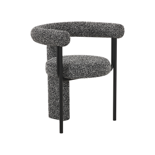Raffia Black Boucle Dining Chair