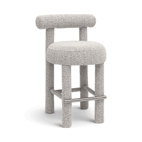Arch Black & White Boucle Counter Stool