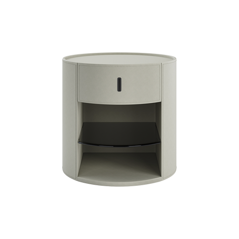Sable Nightstand Off White Leather