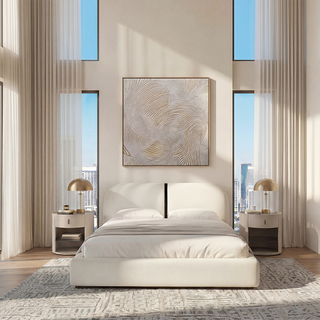 Sable Bed Off White Linen