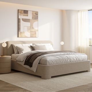 Elora Bed Greige Boucle