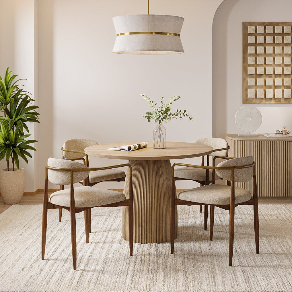 Oxford Round XS Dining Table Greige Oak – Modani Furniture