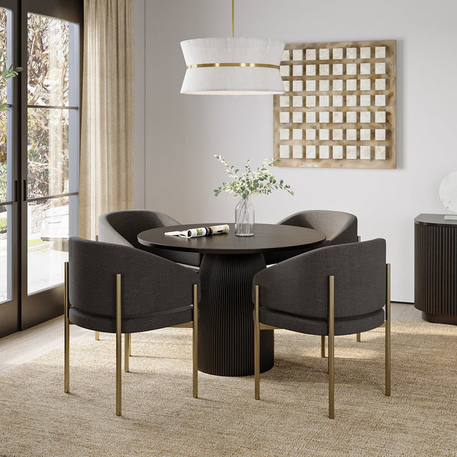 Oxford Round XS Dining Table Black Wood