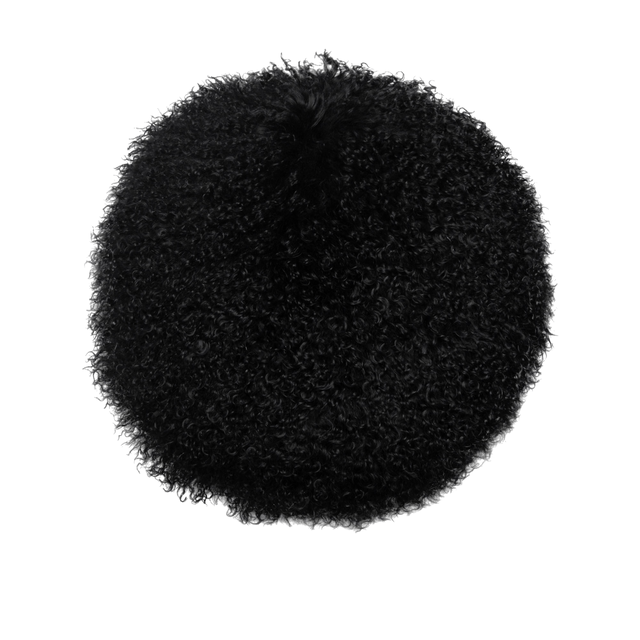 Boho Black Sheepskin 16" Pillow