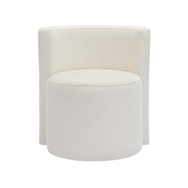 Lacey Cream Chenille Rolling Desk Chair