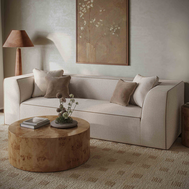 Vallora Cream Linen Sofa
