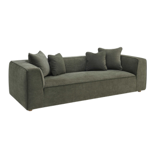 Vallora Olive Green Upcycled Basketweave Sofa