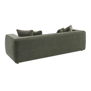 Vallora Olive Green Upcycled Basketweave Sofa