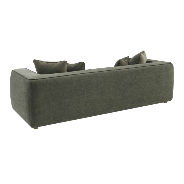 Vallora Olive Green Upcycled Basketweave Sofa