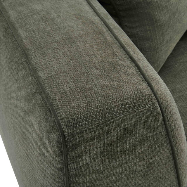 Vallora Olive Green Upcycled Basketweave Sofa