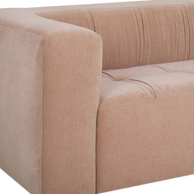 Calista Upcycled Chenille Peach Sofa