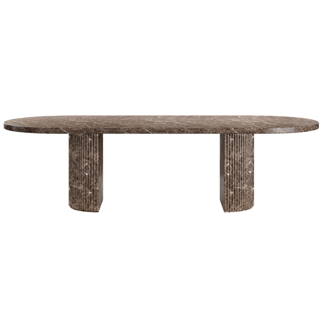 Bloom Dining Table Brown Marble