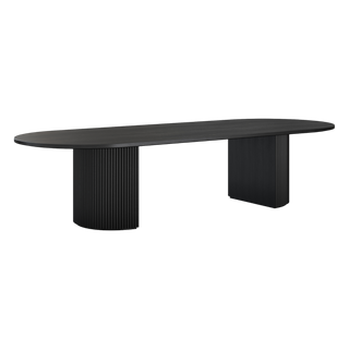 Oxford Rectangular XL Dining Table Black Wood