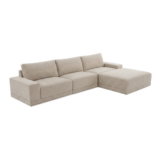 Torino 3-Piece Sofa & Ottoman Beige