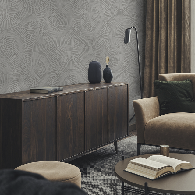 Torino Wallpaper Silver Fan